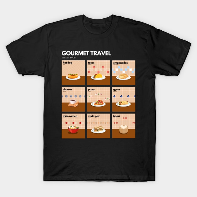 Street food, gourmet travel T-Shirt by Applausi